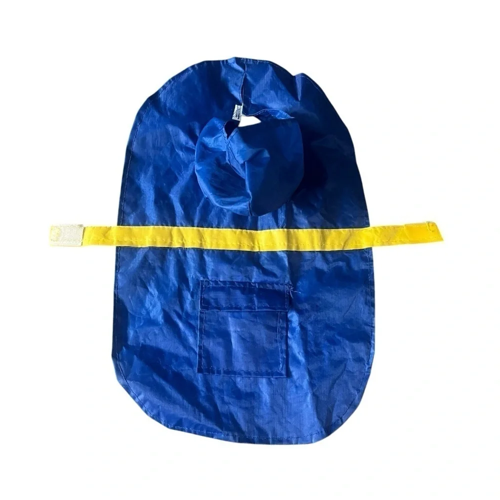 New! Pet Paw Blue and Yellow Pet Hooded Cape Raincoat XS